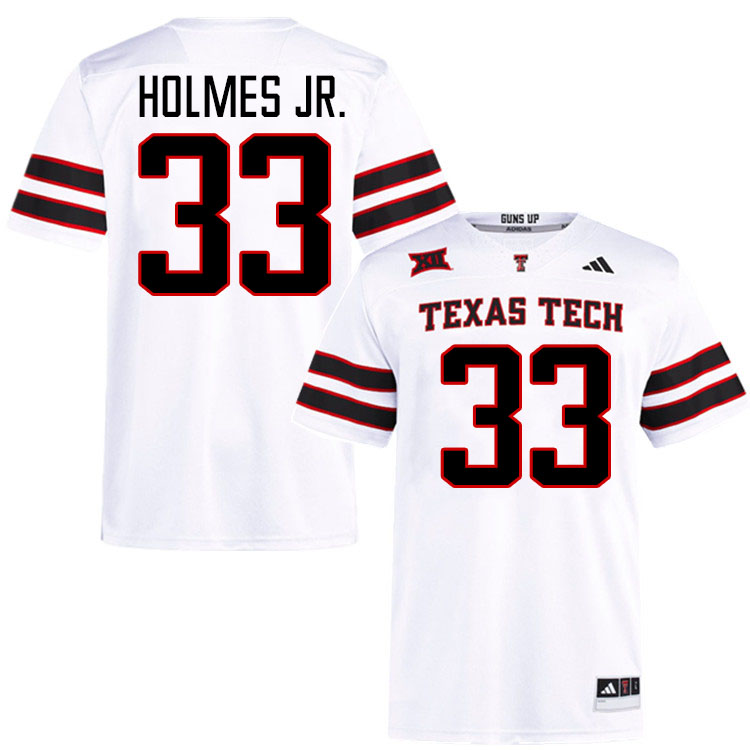 #33 A.J. Holmes Jr. Texas Tech Red Raiders Jerseys College Football Uniforms Stitched-White #33 A.J. Holmes Jr. Texas Tech Red Raiders Jerseys College Football Uniforms Stitched-White